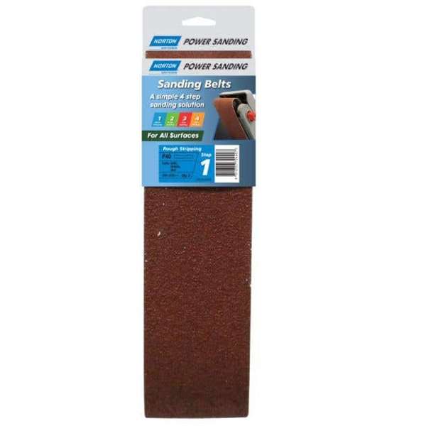 Norton Cloth Sanding Belt P40 Grit 100 x 610mm - 2 Pack