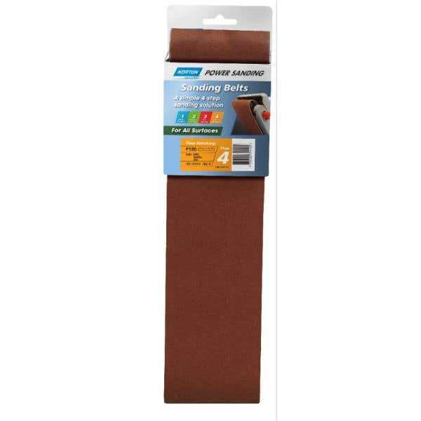 Norton Cloth Sanding Belt P120 Grit 100 x 610mm - 2 Pack