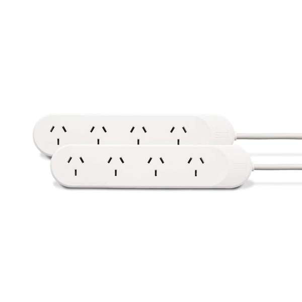 HPM Standard 4 Outlet Powerboard - 2 Pack