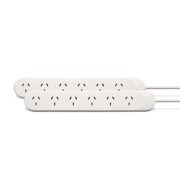 HPM Standard 6 Outlet Powerboard - 2 Pack