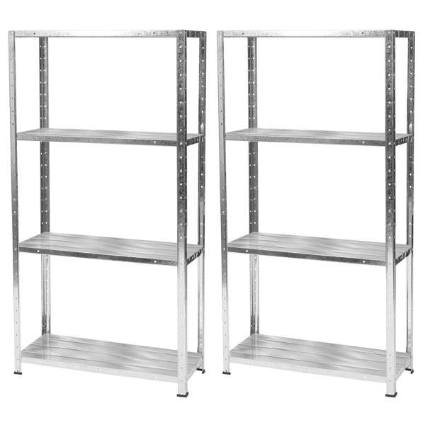 Garage Select 4 Shelf Storage Unit Galvanised - Twin Pack