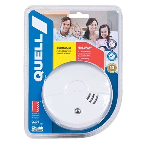 Quell Photoelectric Smoke Alarm for Bedroom & Hallway with Hush/Test