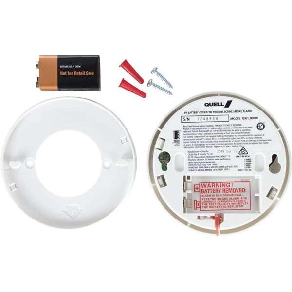 Quell Photoelectric Smoke Alarm for Bedroom & Hallway with Hush/Test