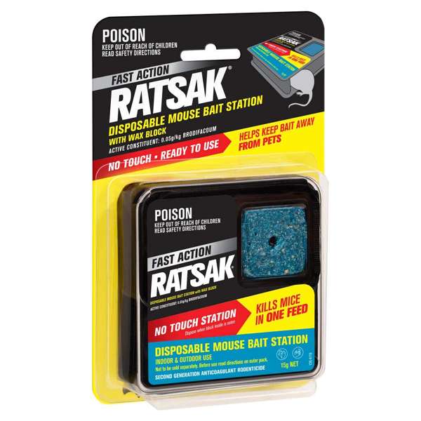 Ratsak Fast Action Disposable Mouse Bait Station