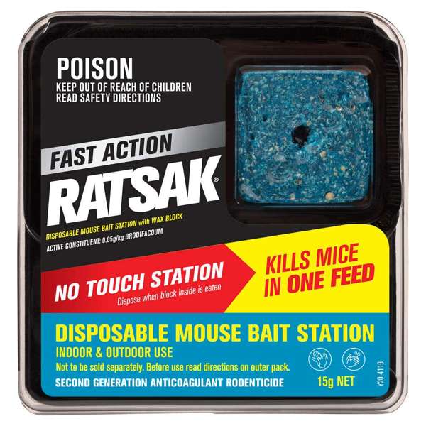 Ratsak Fast Action Disposable Mouse Bait Station