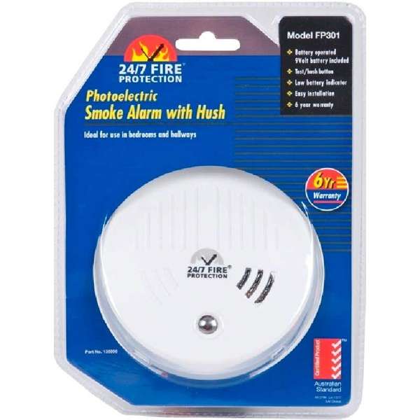 24/7 Fire Protection Photoelectric Smoke Alarm with Hush