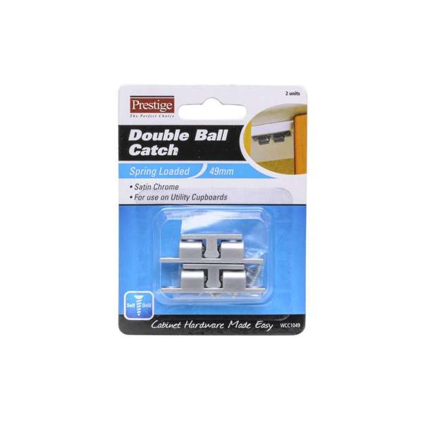 Prestige Double Ball Catch Satin Chrome Plated 49mm