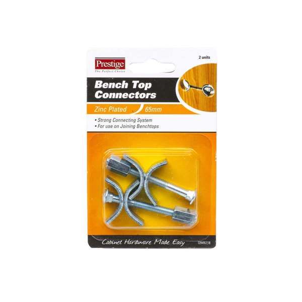 Prestige Bench Top Connectors Zinc Plated - 2 Pack