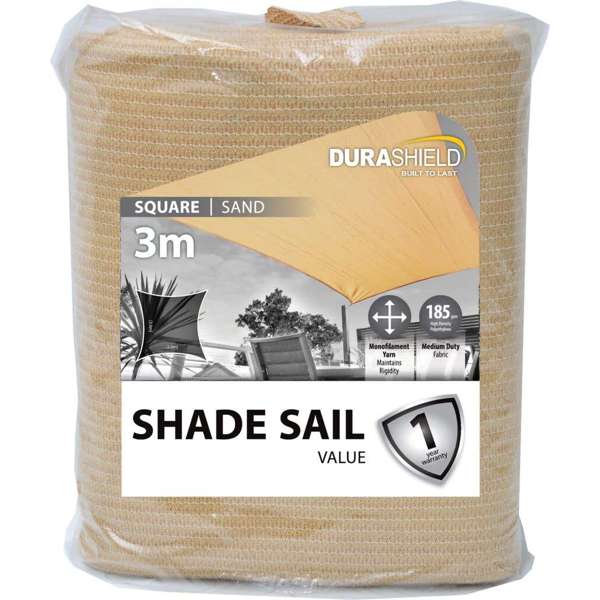 Durashield Square Shade Sail Value Sand 3m