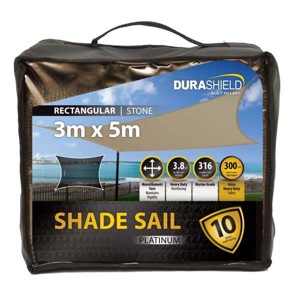 Durashield Shade Sail Platinum Stone 3 x 5m