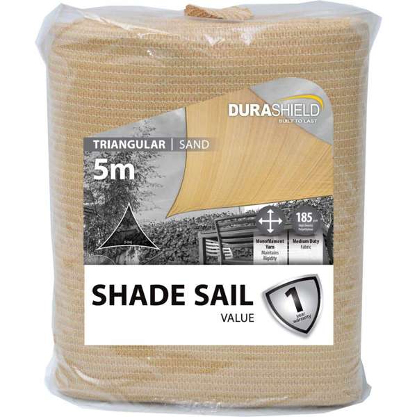 Durashield Triangle Shade Sail Value Sand 5m