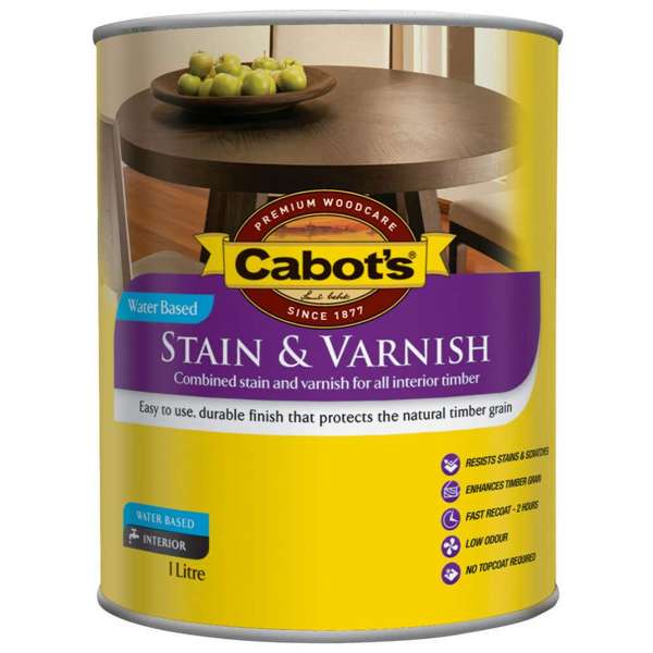 Cabot's Stain & Varnish Water Based Satin Walnut 1L