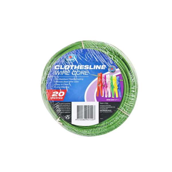 Zenith Clothesline Wire Core Green 3.7mm x 20m