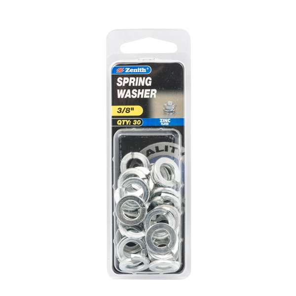 Zenith Spring Washer Zinc Plated 3/8" - 30 Pack