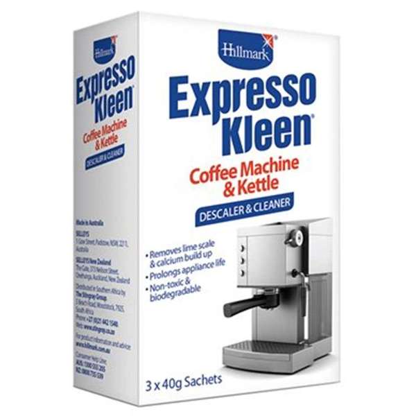 Hillmark Expresso Kleen Coffee Machine Kettle Appliance Descaler And Cleaner 40g - 3 Pack