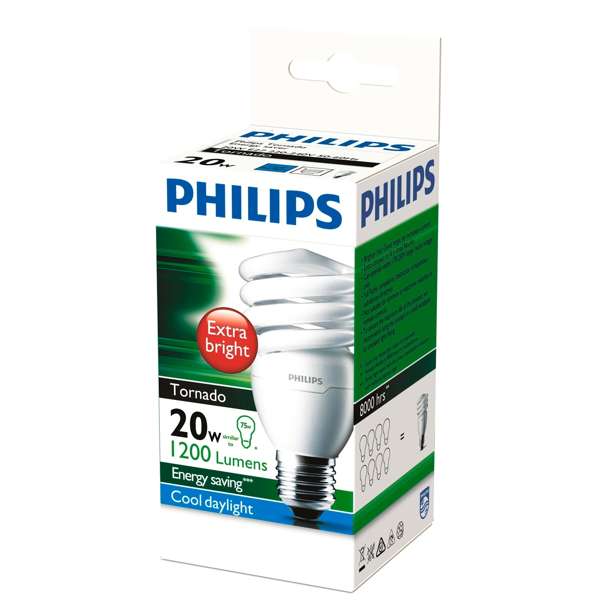 Philips Tornado Globe CFL 20W ES Cool Daylight