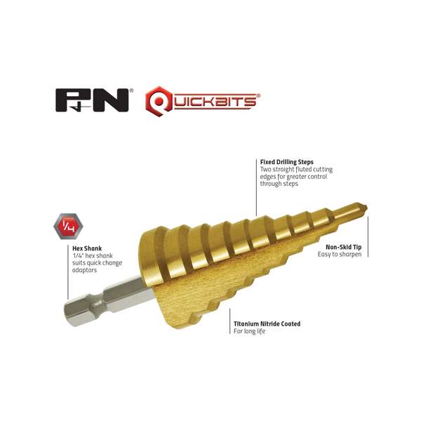 P&N Quickbit Impact Step Drill Imperial