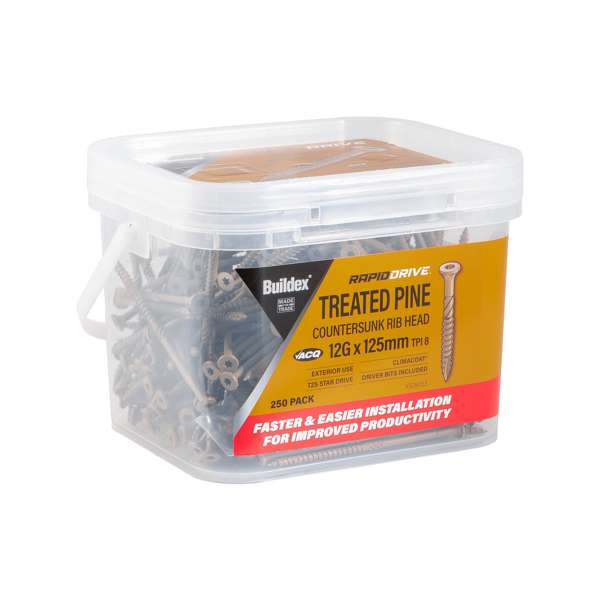 Buildex Screw Star Treated Pine Climacoat TPI 8 12G x 125mm - Box of 250