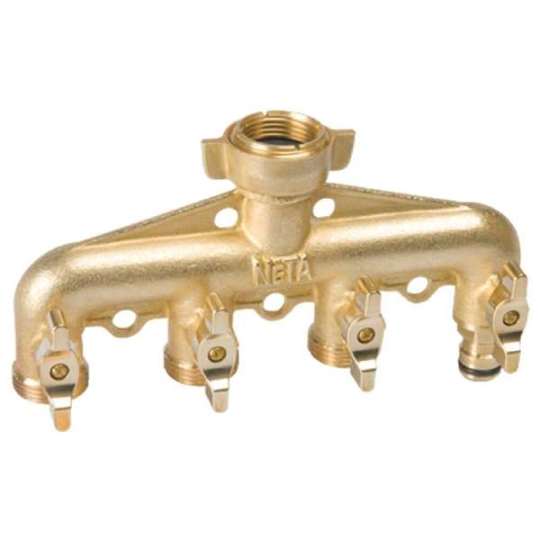 Neta 4-Way Brass Screw-On Universal Tap