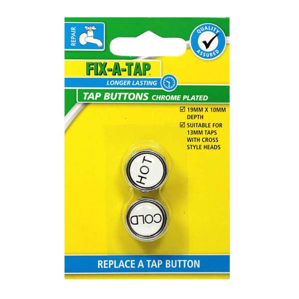 Fix-A-Tap Tap Button Chrome Plated 19mm x 10mm