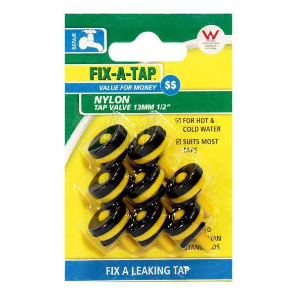 Fix-A-Tap Nylon Tap Valve 13mm - 8 Pack