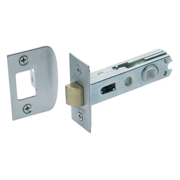 Gainsborough Rectangular Face Tubular Latch 60mm Backset D Strike Satin Chrome