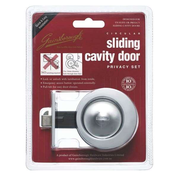 Gainsborough Sliding Cavity Set Circular Privacy Bright Chrome