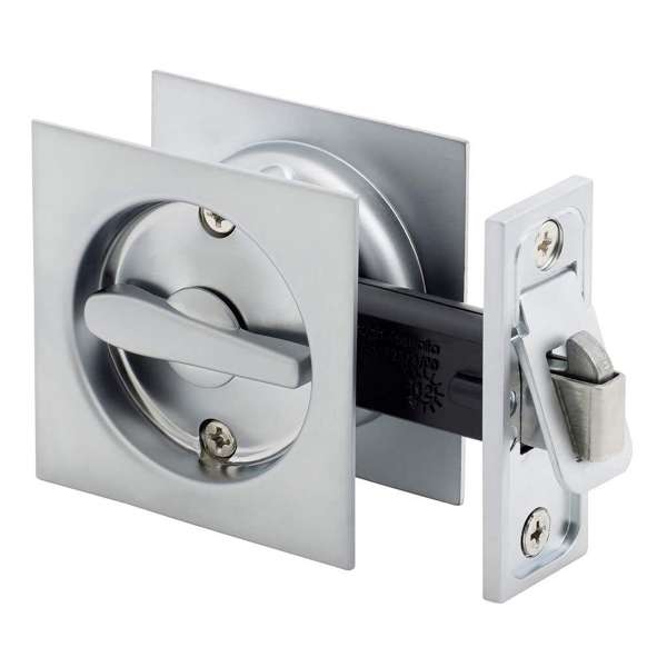 Gainsborough Sliding Cavity Square Privacy Set Satin Chrome