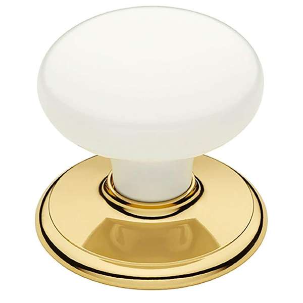 Gainsborough Classic Series Knobset Passage White/Bright Goldtone