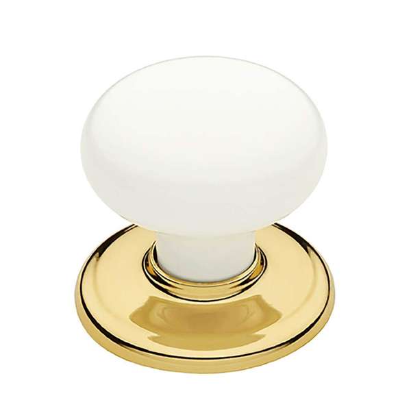 Gainsborough Classic Series White Wardrobe Knob Set Bright Gold