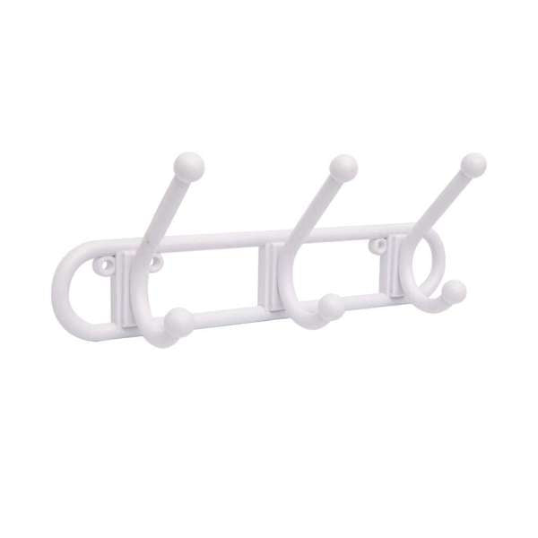 Zenith Plastic 3 Hook Hat & Coat Rack White - 1 Pack