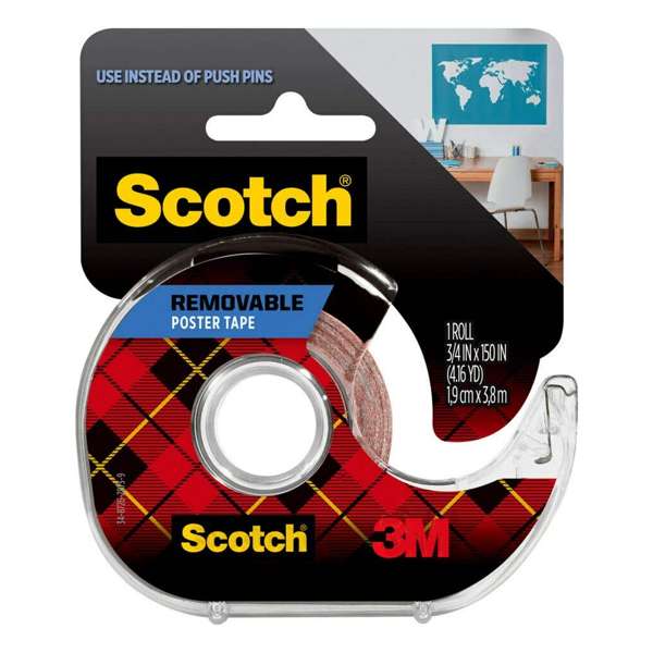 Scotch Removable Poster Tape with Dispenser 19mm x 3.8m