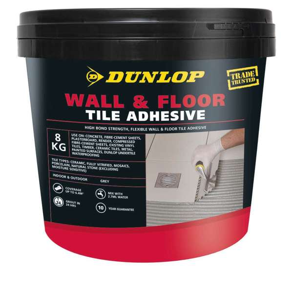 Dunlop Wall & Floor Tile Adhesive 8kg