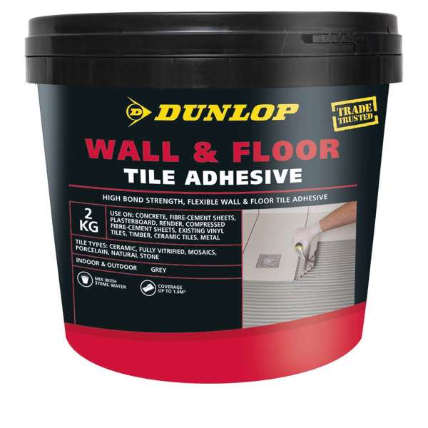 Dunlop Wall & Floor Tile Adhesive 2kg