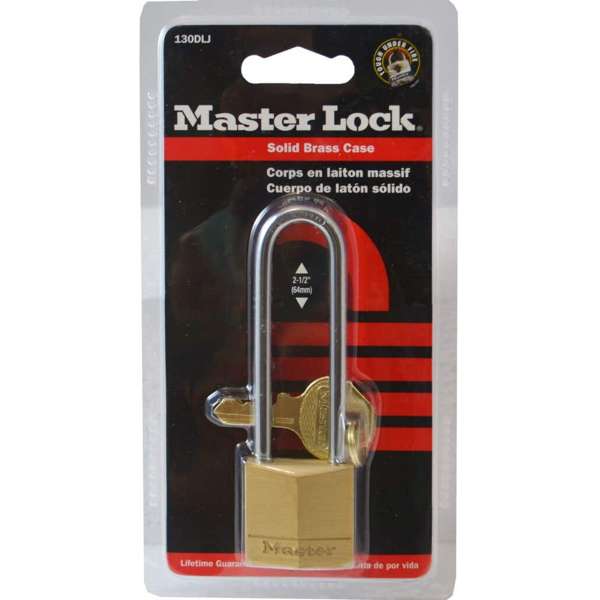 Master Lock Long Shackle Brass Padlock 30mm