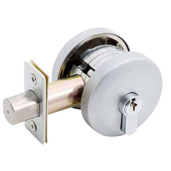 Gainsborough Neue Deadbolt Double Cylinder Round Satin Chrome