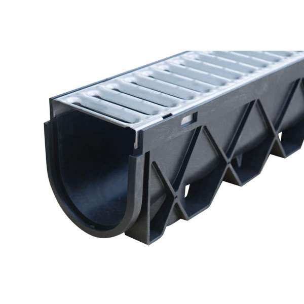 Reln Storm Drain with Stainless Steel Grate 1m