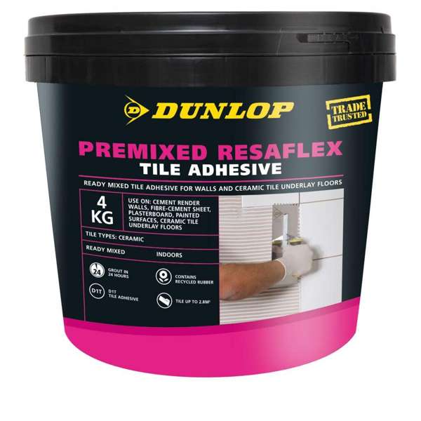 Dunlop Premixed Resaflex Tile Adhesive 4kg