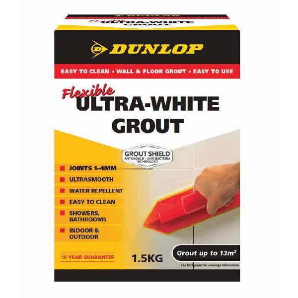 Dunlop Coloured Grout - Ultra White 1.5kg