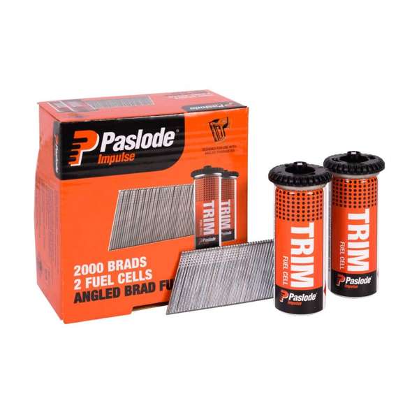 Paslode Impulse Angled Brad 38 x 1.6mm - Box of 2000 Brads + 2 Fuel Cells