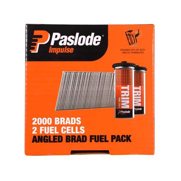 Paslode Impulse Angled Brad 38 x 1.6mm - Box of 2000 Brads + 2 Fuel Cells