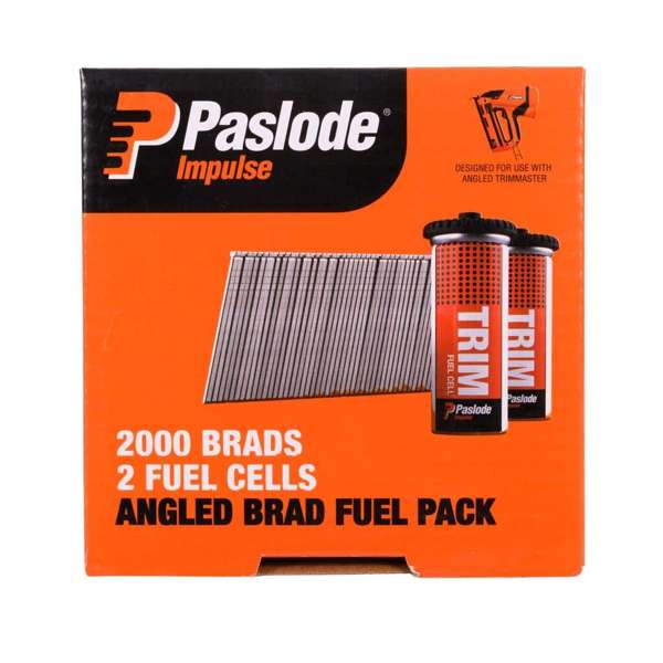 Paslode Impulse 65 x 1.6mm 20Deg - Box of 2000 Brads + 2 Fuel Cells