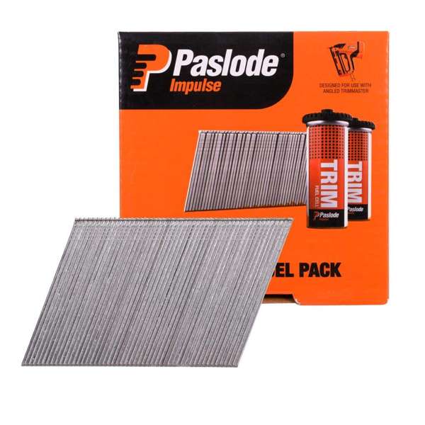 Paslode Impulse 65 x 1.6mm 20Deg - Box of 2000 Brads + 2 Fuel Cells