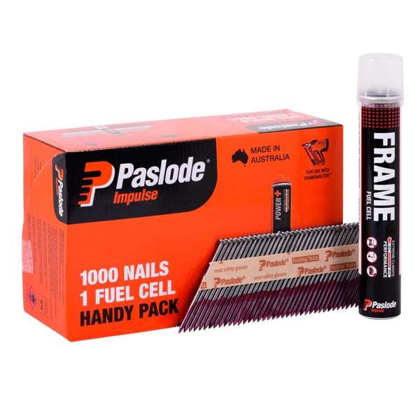 Paslode Impulse 75 x 3.06mm - Box of 1000 Nails + 1 Fuel Cell