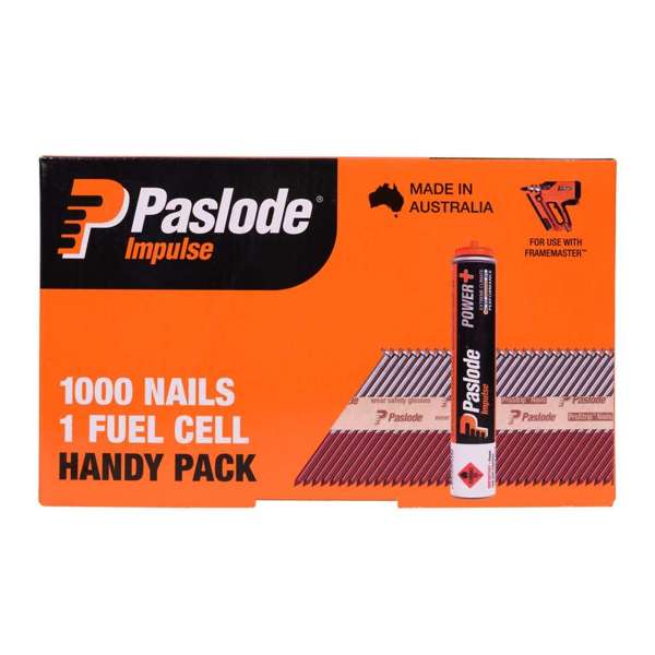 Paslode Impulse 75 x 3.06mm - Box of 1000 Nails + 1 Fuel Cell