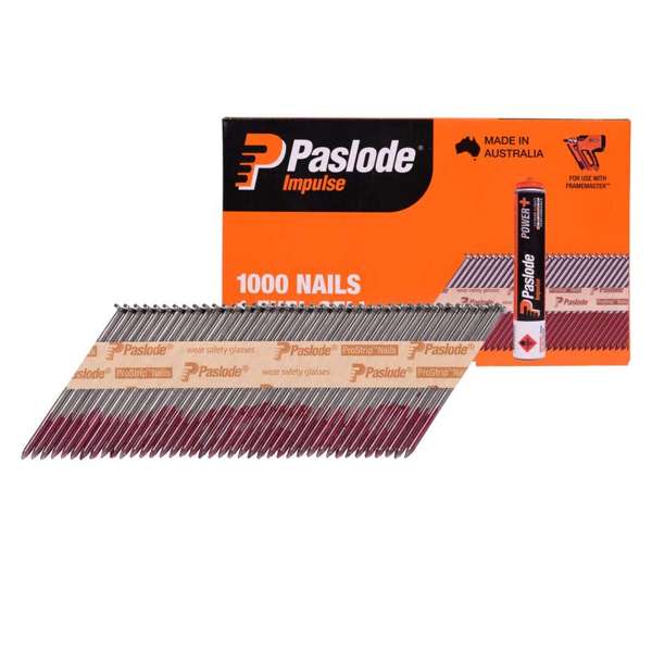 Paslode Impulse 75 x 3.06mm - Box of 1000 Nails + 1 Fuel Cell