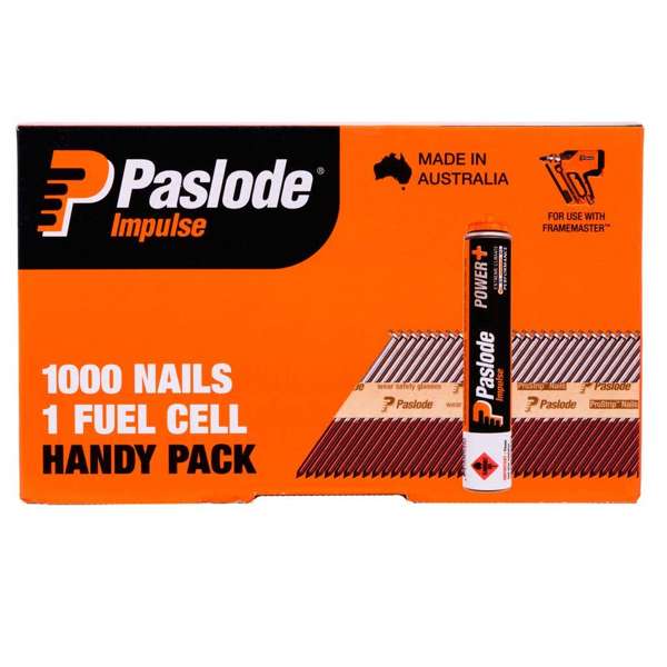 Paslode Impulse Nails 75 x 3.06mm - Box of 1000 Nails + 1 Fuel Cell