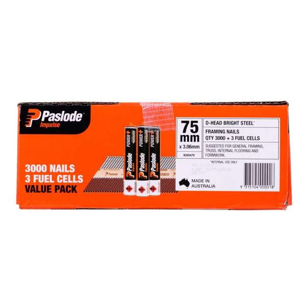 Paslode Framing Nails 75 x 3.06mm - Box of 3,000