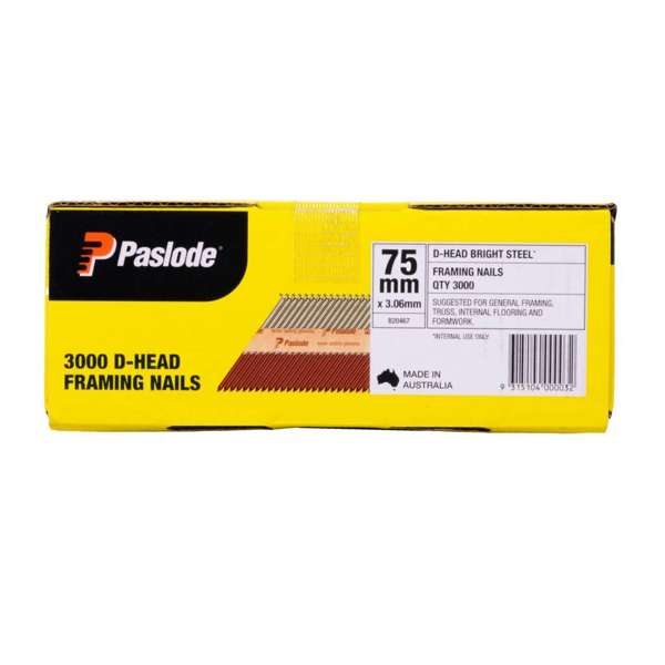 Paslode D-Head Framing Nail 75 x 3.06mm - Box of 3000