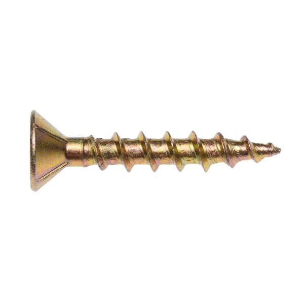 Zenith Chipboard Screw Philips Drive Gold Passivated 8G x 25mm - 500 Pack